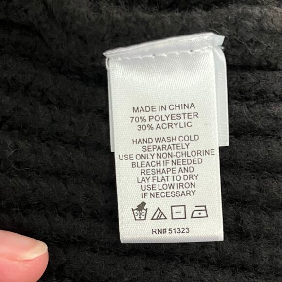 1.State Cable Knit Long Sleeve Turtleneck Sweater Back-Cutout Black Small NWT - Picture 14 of 14